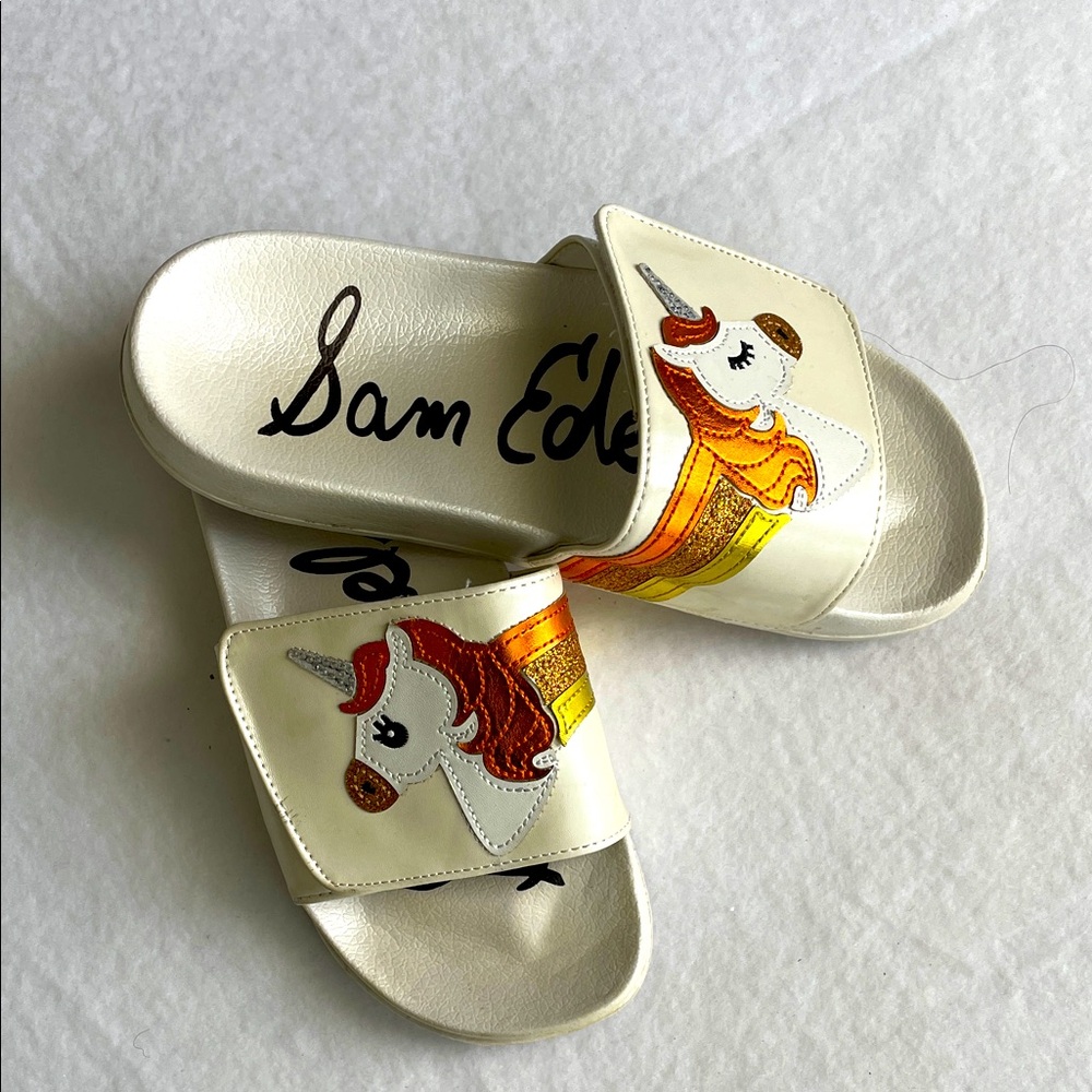 Sam Edelman Cream Unicorn Slides